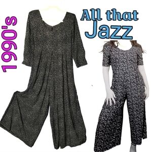 Vintage 1990s All that Jazz polka dot grunge era jumpsuit